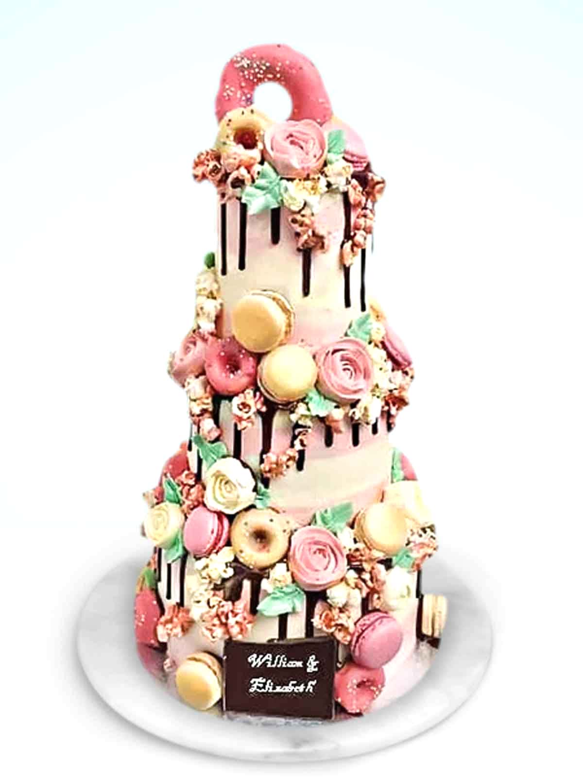 Pink Sweetheart Wedding Cake